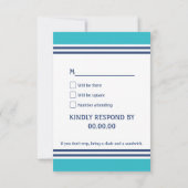 ターコイズ航海のな結婚RSVP 出欠カード (裏面)