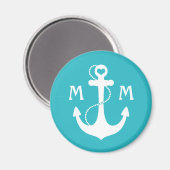 ターコイズ航海のハートいかり マグネット (正面/裏面)