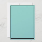 ターコイズ色のアリス・イン・ワンダーランド テーマのティーパーティー 招待状 (裏面)