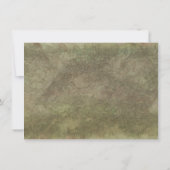 ターコイズ色のハミングバードとユリの花の水彩画 サンキューカード (裏面)