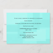 ターコイズ色のブロックの卒業の発表 招待状 (裏面)