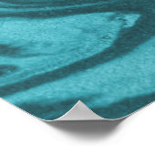 ターコイズ色の曲線的な背景 ポスター (角)