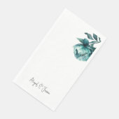 ターコイズ色の牡丹の花の名入れウェディングネーム (コーナー)
