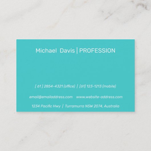 ターコイズ色 名刺 (裏面)