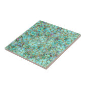 ターコイズ花セラミックタイル タイル (側面)