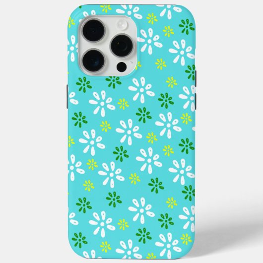 ターコイズ花パターン15 Pro Maxケース Case-Mate iPhoneケース (裏面)