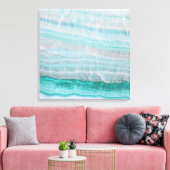 ターコイズ花崗岩の石層波プリント キャンバスプリント (インサイチュ (リビング))