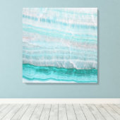 ターコイズ花崗岩の石層波プリント キャンバスプリント (インサイチュ (ウッドフロア))