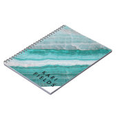 ターコイズ花崗岩の石層波プリント ノートブック (左側)