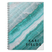 ターコイズ花崗岩の石層波プリント ノートブック (正面)