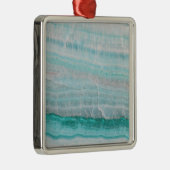 ターコイズ花崗岩の石層波プリント メタルオーナメント (右)