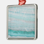 ターコイズ花崗岩の石層波プリント メタルオーナメント (左)