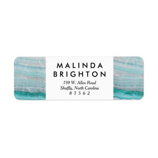 ターコイズ花崗岩の石層波プリント ラベル (正面)
