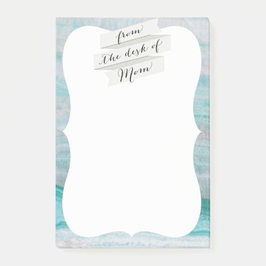 ターコイズ花崗岩積層波プリント ポストイット (正面)