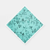 ターコイズ花柄 スタンダードランチョンナプキン (角)