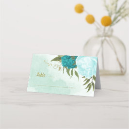 ターコイズ花葉緑 プレイスカード