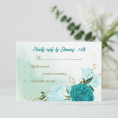 ターコイズ花葉緑 出欠カード (スタンド正面)