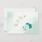 ターコイズ花葉緑 出欠カード (裏面)