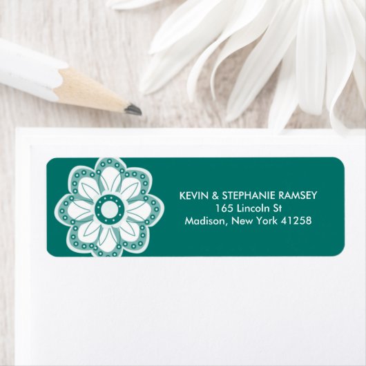 ターコイズ花 ラベル (インサイチュ)