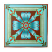 ターコイズ芸術的フローラキッチン又は浴室タイル タイル (正面)