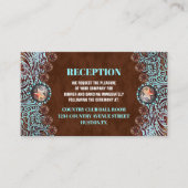 ターコイズ茶色の国結婚西部の方向 エンクロージャーカード (正面)