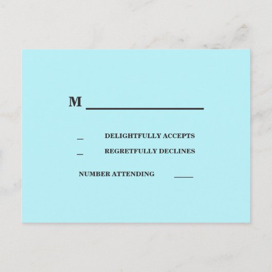 ターコイズ茶色の田舎のウェスタンウェディングRSVP インビテーションポストカード (裏面)