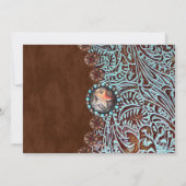 ターコイズ茶色の西の国のクリスマス写真 シーズンカード (裏面)