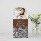 ターコイズ茶色の西の国のクリスマス写真 シーズンカード (スタンド正面)