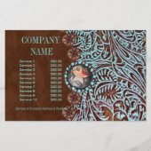 ターコイズ茶色の西の国の工具付き革 チラシ (裏面)