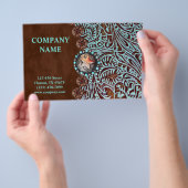 ターコイズ茶色の西の国の工具付き革 チラシ (ハンドル)