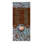 ターコイズ茶色の西の国の工具付き革 ラックカード (裏面)