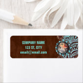 ターコイズ茶色の西の国の工具付き革 ラベル (インサイチュ)