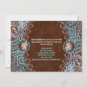 ターコイズ茶色の西カントリーバルミツワー 招待状 (裏面)