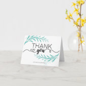 ターコイズ葉サンキューカード(任意の大事な行事) カード (黄色い花)