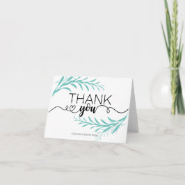 ターコイズ葉サンキューカード(任意の大事な行事) カード