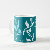 ターコイズ葉白形製品 コーヒーマグカップ (正面左)