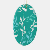 ターコイズ葉白形製品 セラミックオーナメント (右)