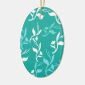 ターコイズ葉白形製品 セラミックオーナメント (左)