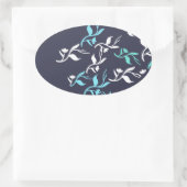 ターコイズ葉白形製品 楕円形シール (バッグ)