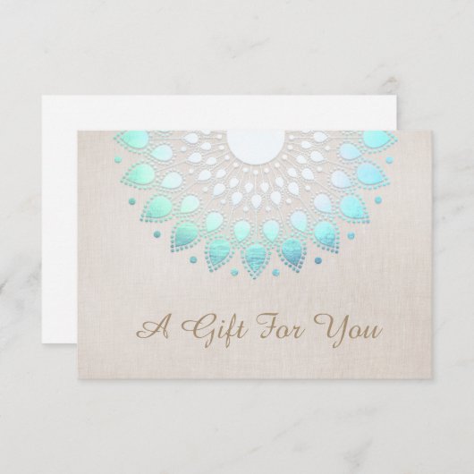 ターコイズ蓮の花ギフト券 (正面/裏面)