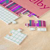 ターコイズ蝶と名前 ジグソーパズル (側面)