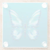 ターコイズ蝶 ガラスコースター (裏面)