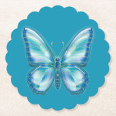 ターコイズ蝶 ペーパーコースター (正面)
