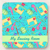 ターコイズ裁縫アートコルクコースター コースター (正面)