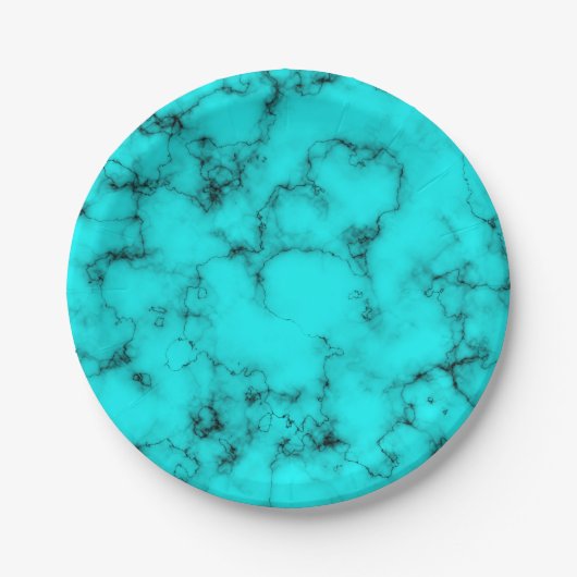 ターコイズ西石サザンジュエルパターン ペーパープレート (正面)