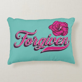 ターコイズ許ハイビスカス アクセントクッション