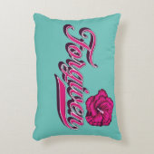 ターコイズ許ハイビスカス アクセントクッション (正面(垂直))