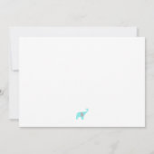 ターコイズ象のベビーシャワーはノート感謝していしています サンキューカード (裏面)