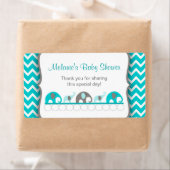 ターコイズ象パレード水筒ラベル ラベル (インサイチュ)