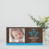 ターコイズ象ベビーガール誕生発表 案内状 (スタンド正面)